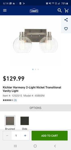 Kichler Harmony 2-Light Transitional Vanity Light Fixture
