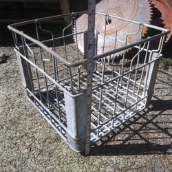 Antique All Metal Milk Crate