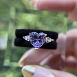 Purple Heart Promise Ring Size 7