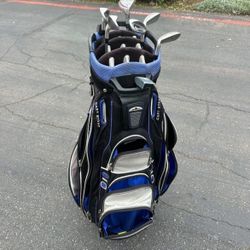 Tommy Armour golf, clubs, and bag and putter