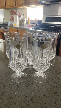 Title: Vintage Cristal d’Arques French Crystal Glasses – Set of 5