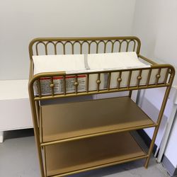 Gold Changing Table With Water Proof Pad