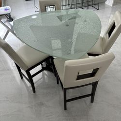 Shattered Glass Table +4 Chairs