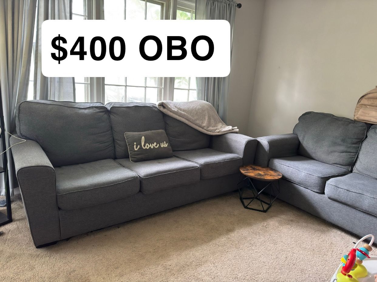Gray Couch & Loveseat