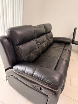 Leather sofa black