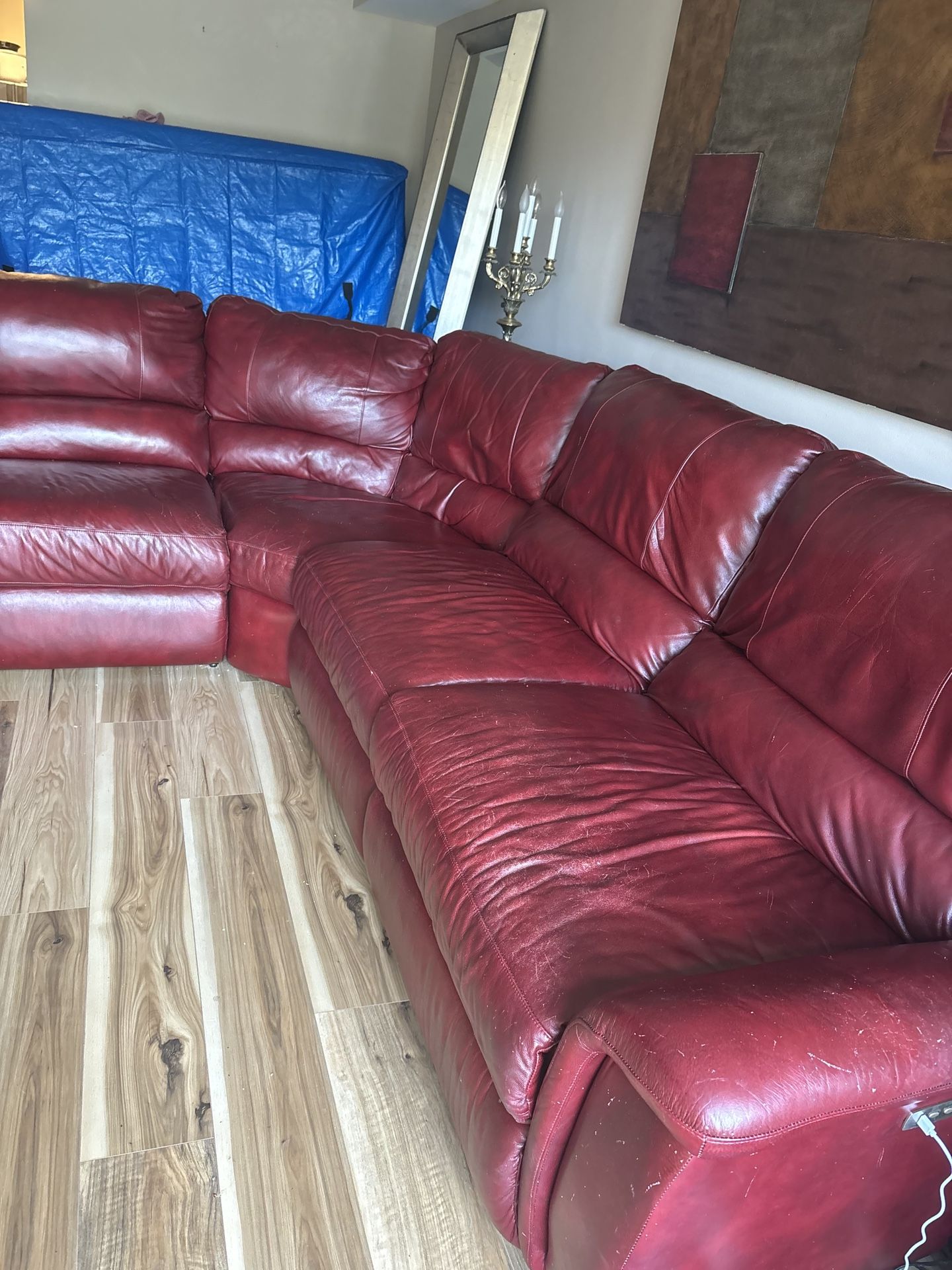 Reclining Leather Sectional Couch