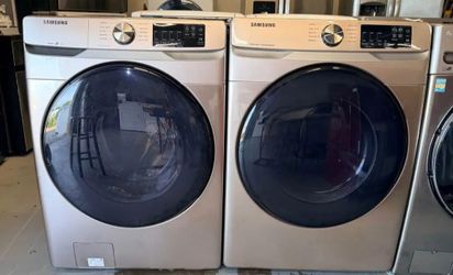 Samsung Champagne Steam Washer and Steam Dryer