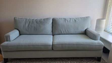 Bassett Light Blue/Gray Sofa - Very Good Condition
