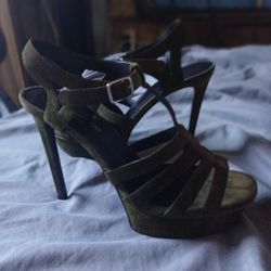 Saint Laurent Olive Green Sandals Size 7