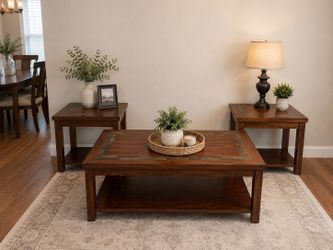 Solid Wood 3-Piece Coffee Table Set – $175 OBO 🔥