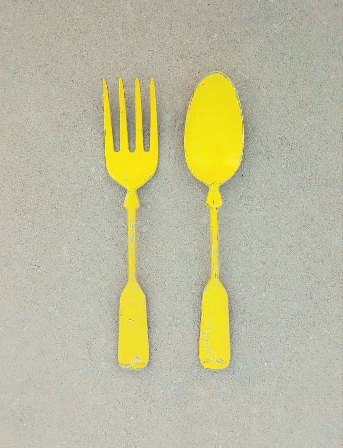 Vintage Cast Aluminum Wall Hanger Fork/Spoon