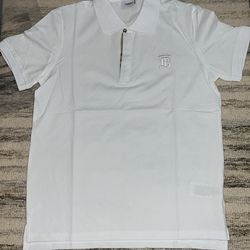 White Burberry polo