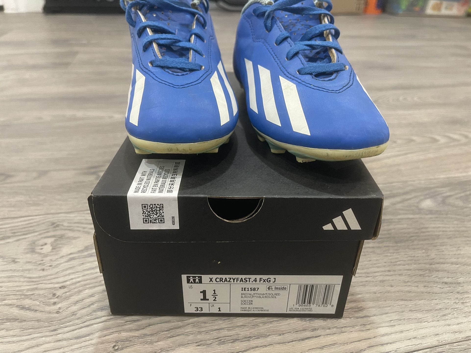 Adidas crazyfast soccer cleats boys girls size 1.5