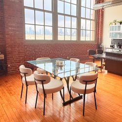 Full dining set - glass table and chairs