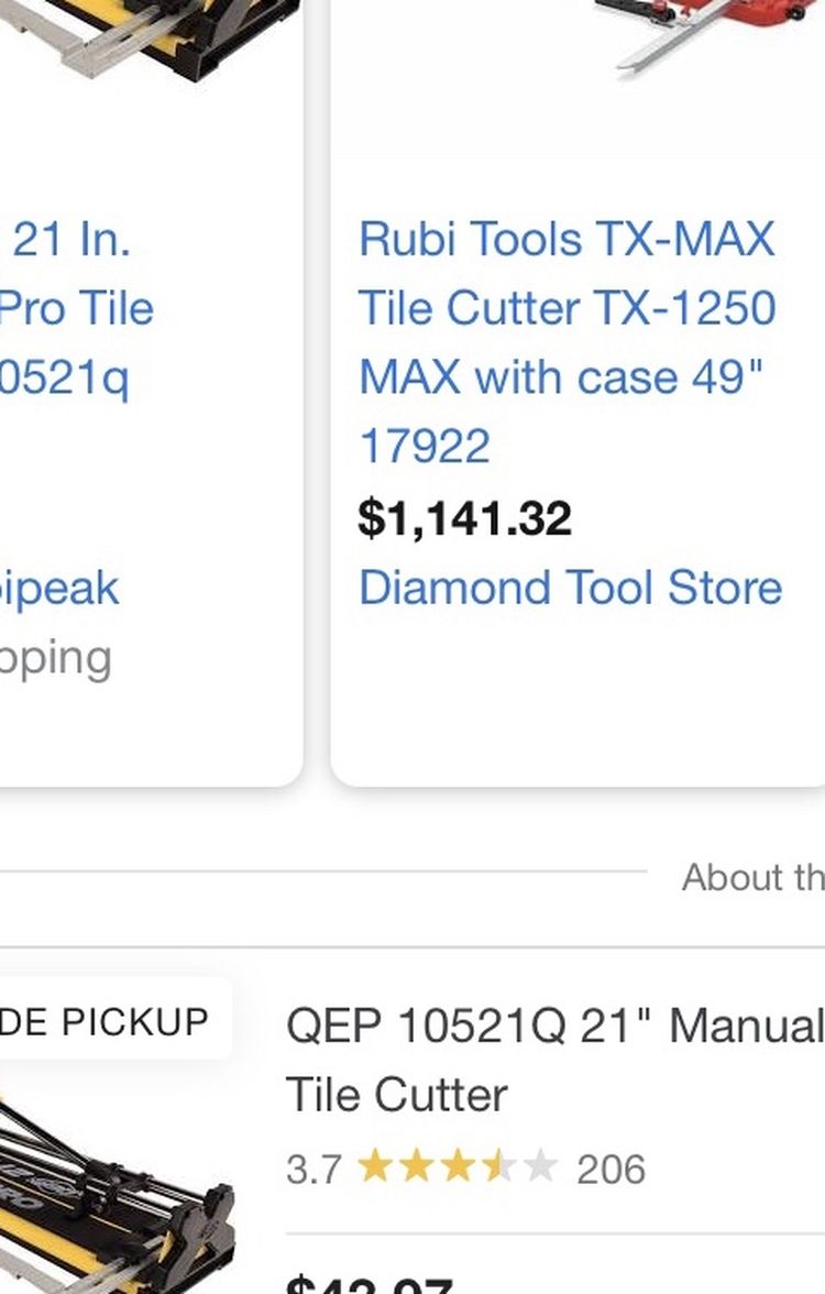 Tile Cutter Qep 21 inch Pro