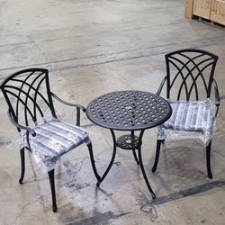 3-PIECE OUTDOOR BISTRO SET TABLE AND CHAIRS FOR PATIO