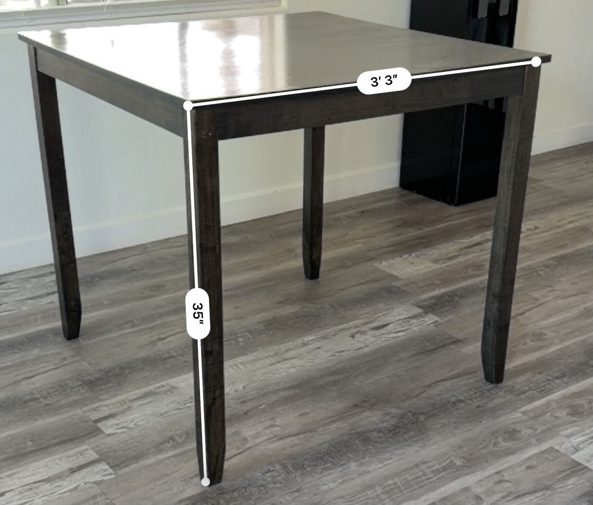 Dining Table for 4, Wood Square Kitchen Table