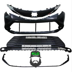 For 2021 2022 2023 2024 Toyota Sienna XLE Front Bumper with Lower Grille Molding Valance Assembly Set