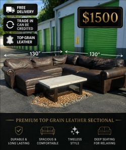 Bernhardt top grain leather Sectional| free delivery