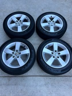 Set of Honda Civic 16in wheels 5x114.3 (5x4.5) tires 205/55r16 also fit accord crz prelude Acura etc