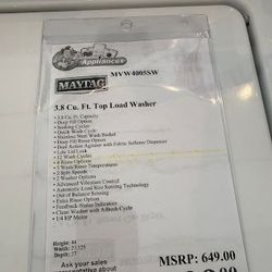 Maytag® 3.8 Cu. Ft. White Agitator Top Load Washer with Deep Fill