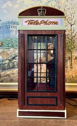 Vintage 1930s Back to the Oldies Telephone Booth AM/FM Classic Lighted Radio Cassette Player