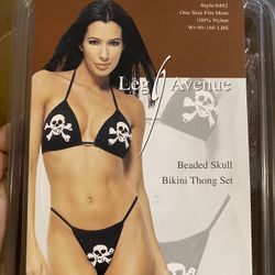 New, Leg Avenue Beaded Skull Bikini ☠️ Fits 90 to 160 Lbs