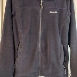 Columbia Womens Large Jacket Black Fleece Full Zip Hike Hiking Camping Outdoors 