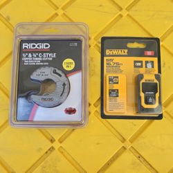 Ridgid Tubing Cooper Cutters  Dewalt measuring laser  $20 each