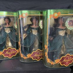 1999 Disney Jasmine Barbie Doll From Aladdin, NRFB x2