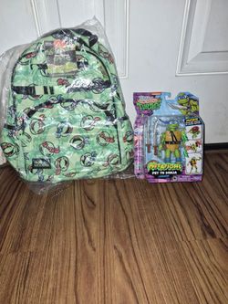 Ninja turtles backpack and toy