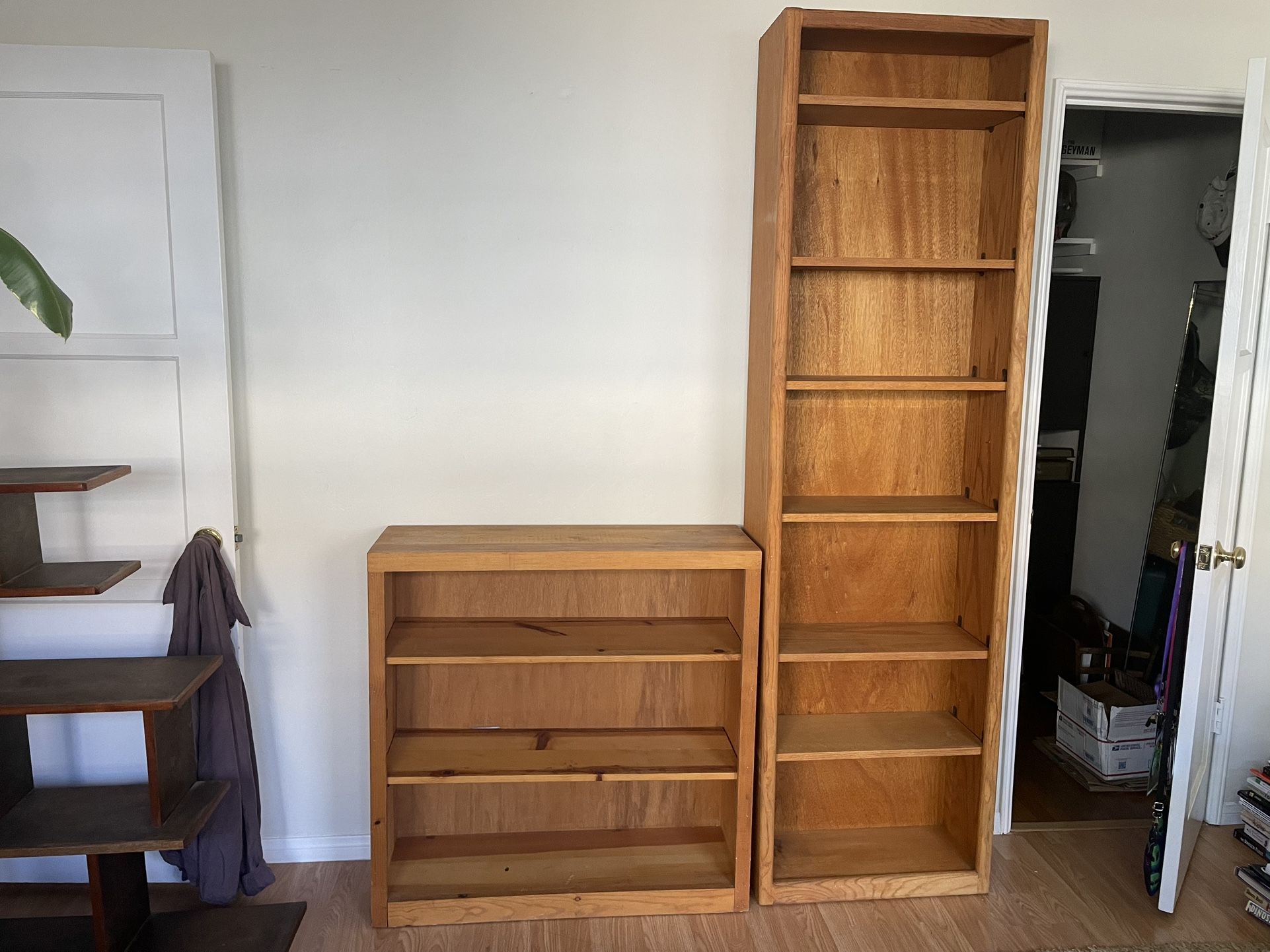 Tall Bookshelf And Square Bookshelf Sold Separately All Wood! for Sale