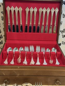 Wallace Silver Platted Silverware Set 12 Person Setting 