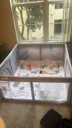 Baby Playpen with Animal ABC Play Mat