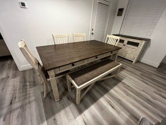 Ashley Dining Room Table with Chairs and Bench