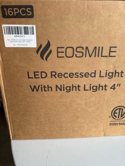 EOSMILE 4” Black LED Recessed Lights w/ Night Light – 16 Pack