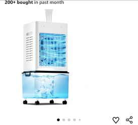 Evaporative Air Cooler Fan, Swamp Cooler Fan with 12L Removable Water Tank, 6 Speeds, Cooling Spray Modes & Lights, 24H Timer for Bedroom, Offic