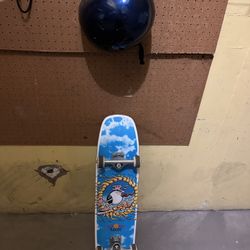 Skateboard With Helmet