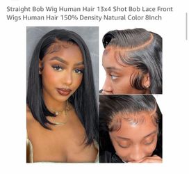 Brand new : Straight Bob Wig Human Hair 13x4 8inch