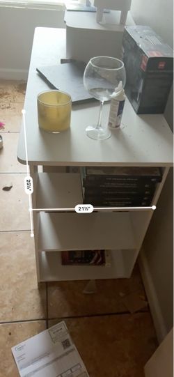 White 3-Shelf desk