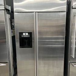 Stainless Steel GE Profile Side By Side Built In 48” Refrigerator
