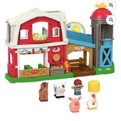 Fisher-Price Little People Caring Fun Animal Farm Playset Toddler Learning Toy, 6 Play Pieces