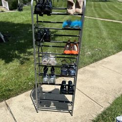 10-Tier Shoe Rack - Space Saving Storage!