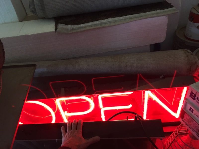 Neon open sign 12x36" bright red