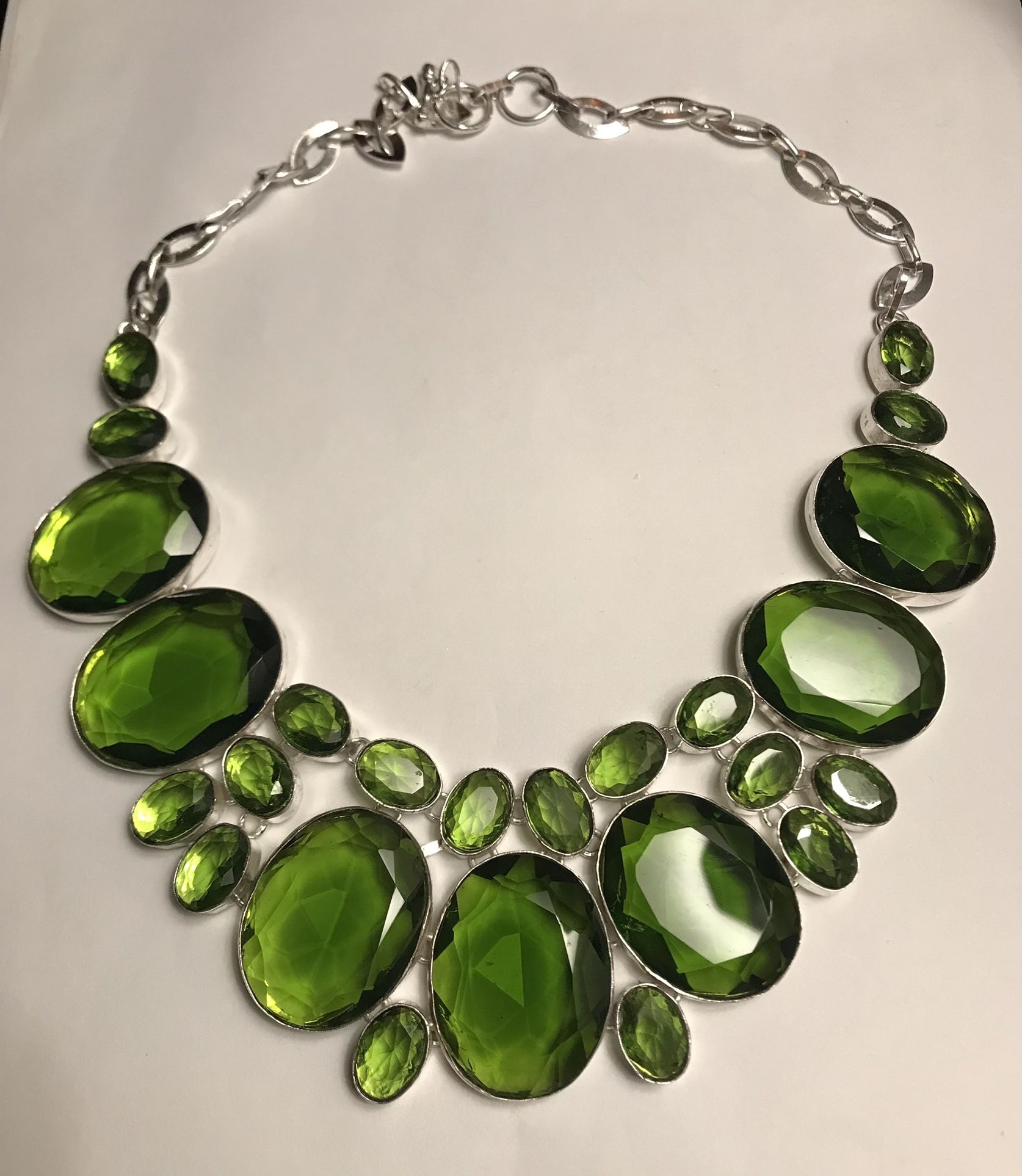 Free Shipping. Peridot 925 Sterling Silver Necklace
