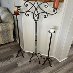 Raw Iron Candlesticks