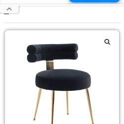Leisure Dining Chairs with Gold Metal Legs Black