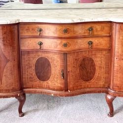 Wood Buffet Or Sideboard With Marble Top - Will Deliver