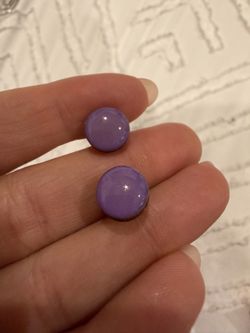 Candi Cove Designs Lavender Purple Stud Earrings 10mm Round Stainless Steel Posts