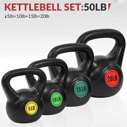 New! 50 Pound Kettlebell Set 